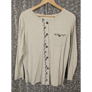 Vintage Studio Works Embroidered Button Up Long Sleeve Shirt‎ Women's Small